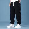 Men's Plus Size Cotton Fleece Pants: Spring/Autumn Straight-Leg Loose Fit for Casual Sportswear