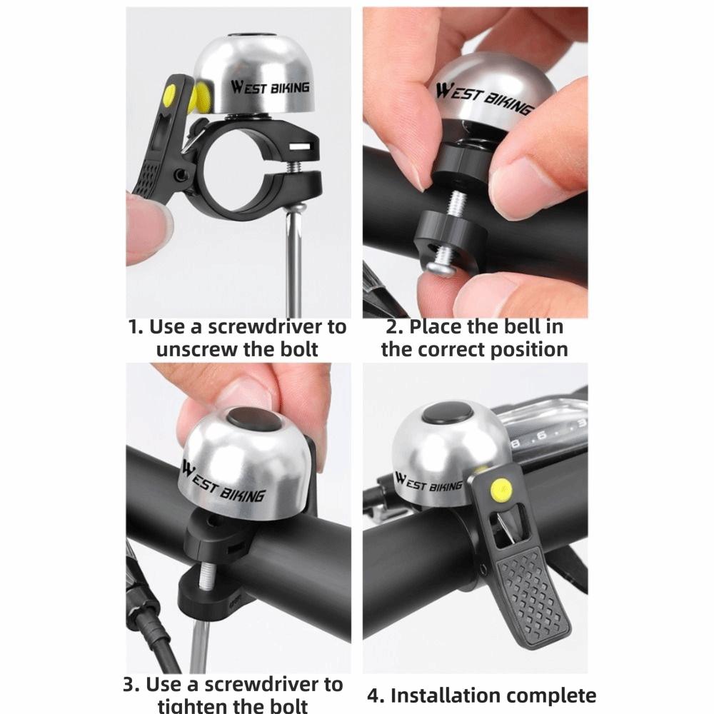 Waterproof Cycling Bicycle Handlebar Ring Aluminum Alloy Bicycle Thumb Bell  Commuting