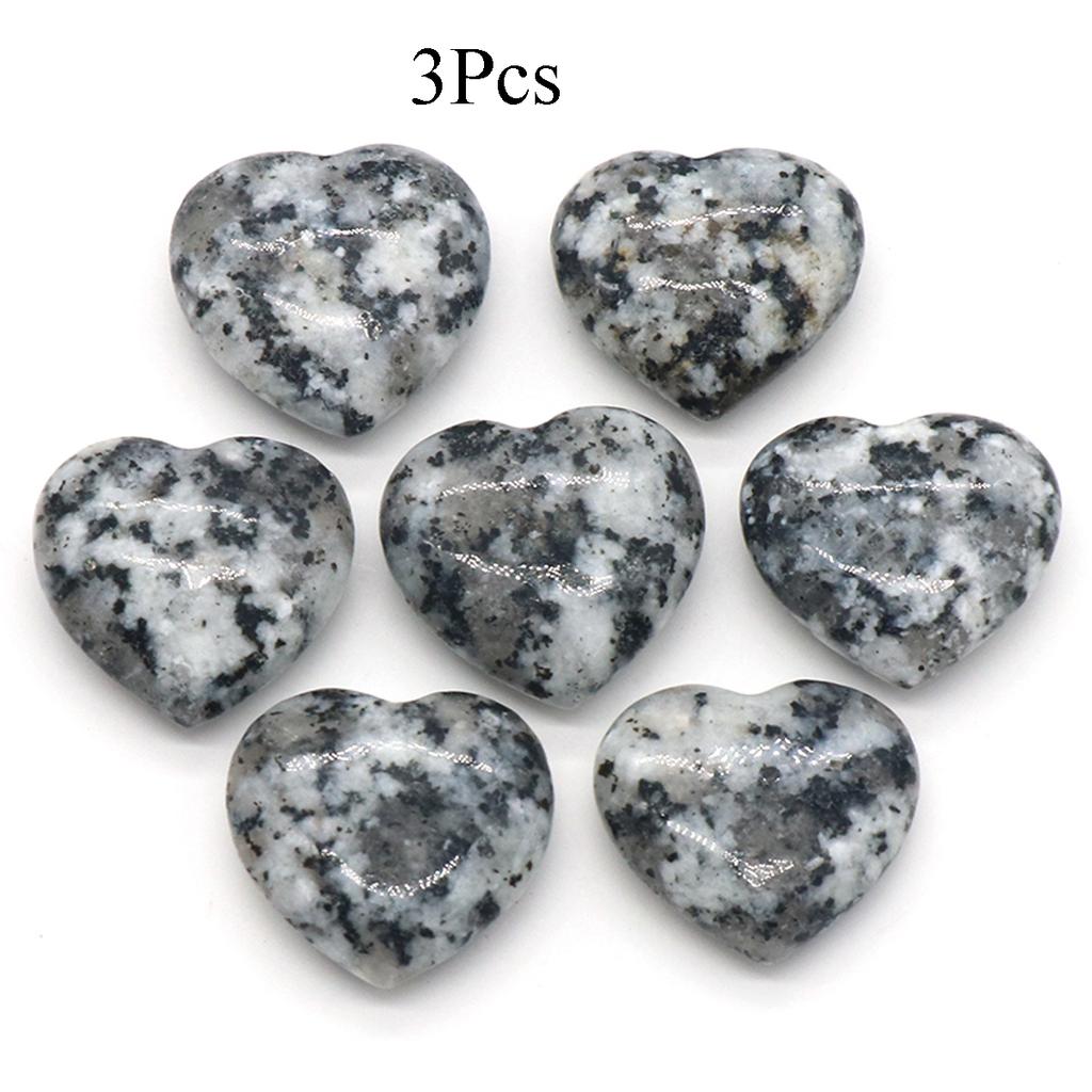 3Pcs, Assorted Natural Crystal Heart Stones Bulk Polished Healing Crystal Hearts for DIY Jewelry, Meditation, Reiki & Valentine's Day Gifts