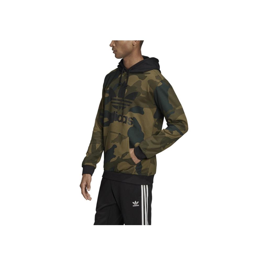Adidas Originals Logo Pullover Hooded Casual Sports Sweatshirt Men sweatshirt Camouflage FM3395