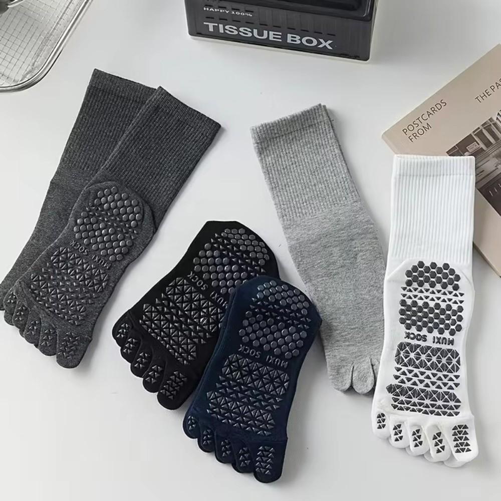 Breathable Yoga Socks Cotton Anti-Skid Floor Sock Sports Men's Five-Toe Socks Indoor Pilates Sock