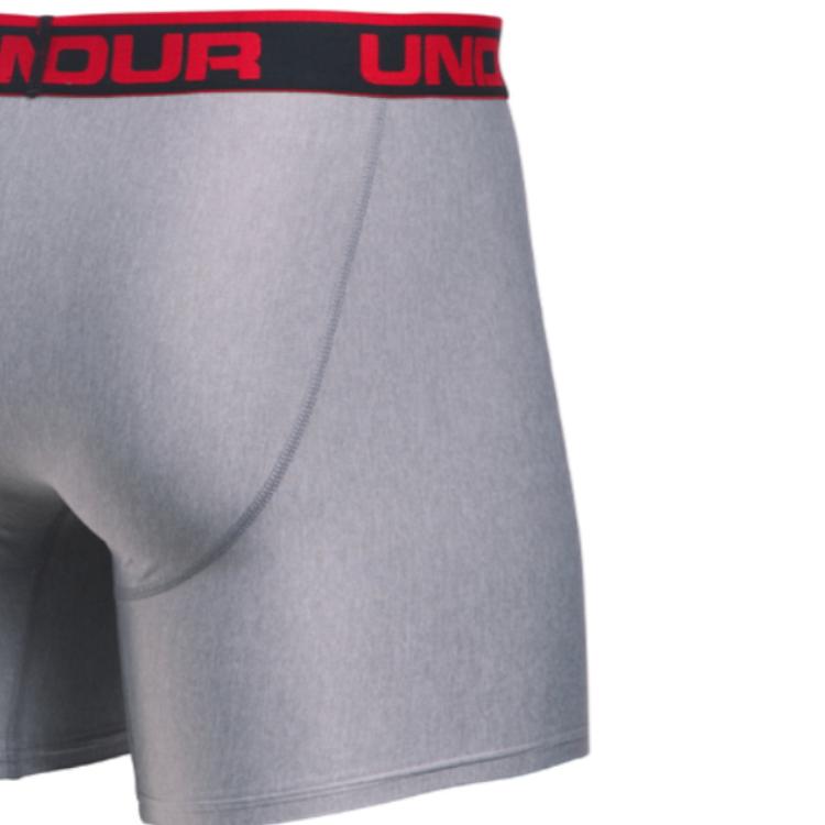 Under Armour Original Boxerjock 6 Inch Solid Fit Boxer Briefs Men underwear Gray 1277238-025