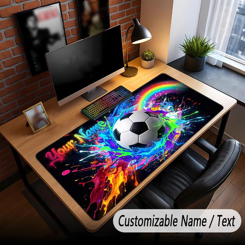 Mouse Pad Personalizado com Tema de Futebol Personalizado com Nome Texto Tapete de Mesa Personalizado Para Escritório Decoração de Casa