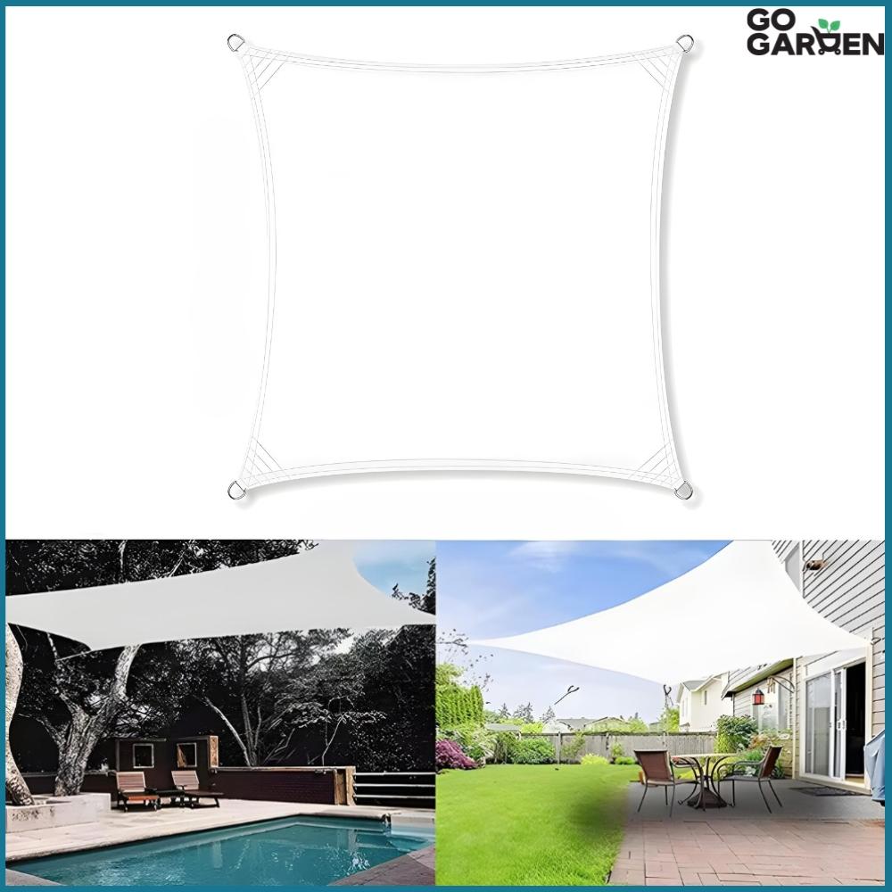 Sail canopy sunshade rain awning white waterproof 3x3m