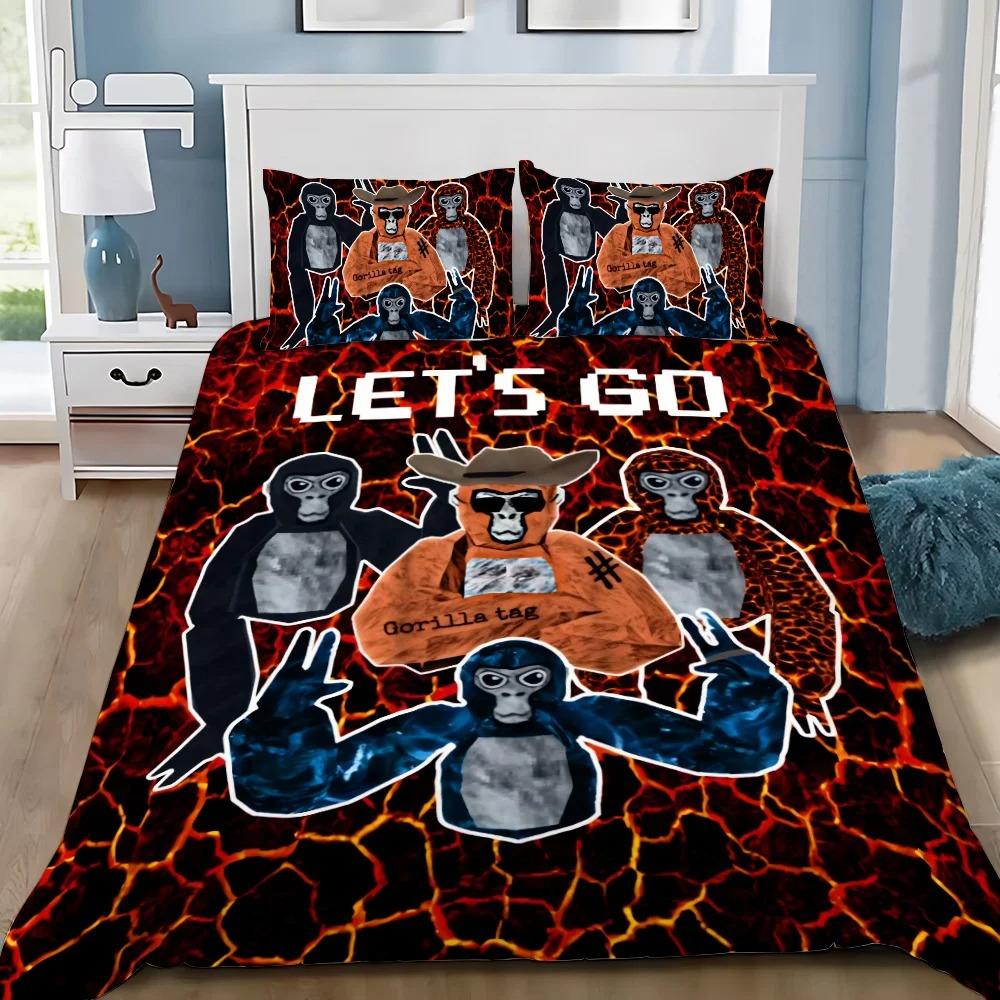 Gorilla Duvet Cover Pillowcase Game Gorilla Tag Bedding Set Adult Boy Girl Bedroom Decoration Children Gift Single Double Size