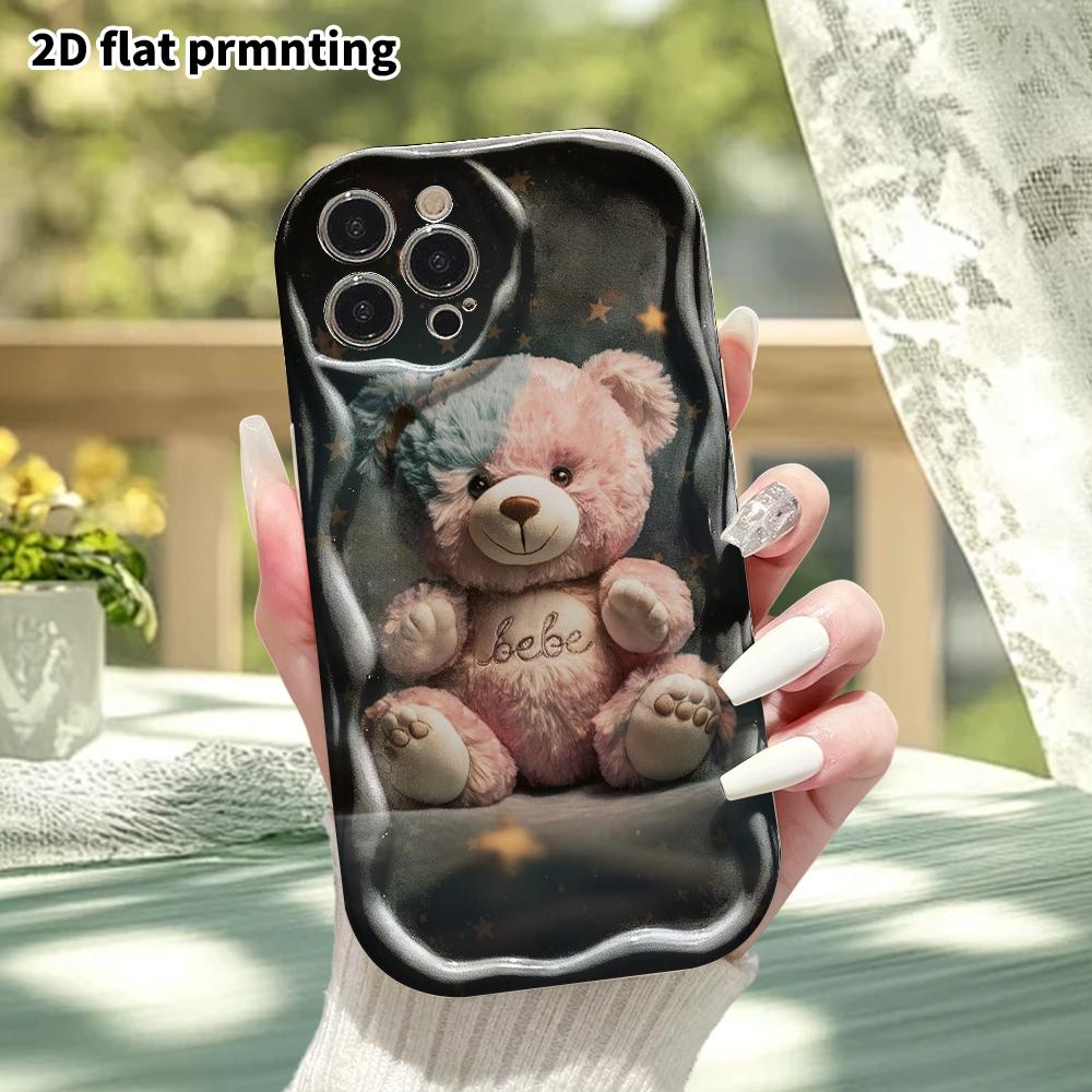 Phone Case: 2D Flat, Fits iPhone 18, 17, 16, 15, 14, 13, 12Pro Protective Case, Plush Little Bear, Perfect Christmas and Halloween Holiday Gift