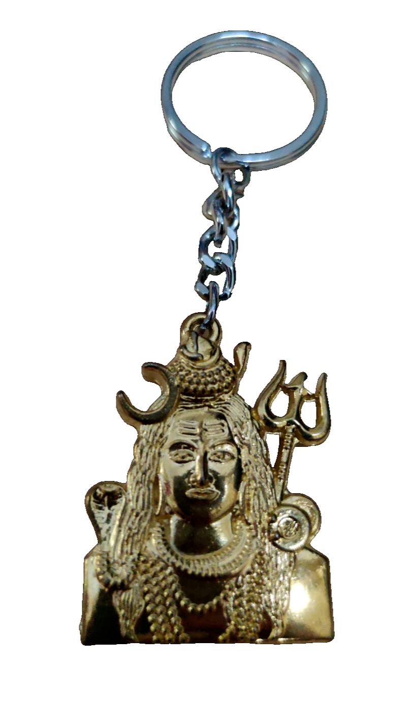 @ Indian Traditional Double Side Mahadev Key Chain Golden Color For Gift Zr935-60%Off