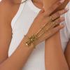 Halloween Gothic Exaggerated Skull Skeleton Bracelets for Women Men Creative Punk Skull Ring Hand Bracelets Charms Jewelry