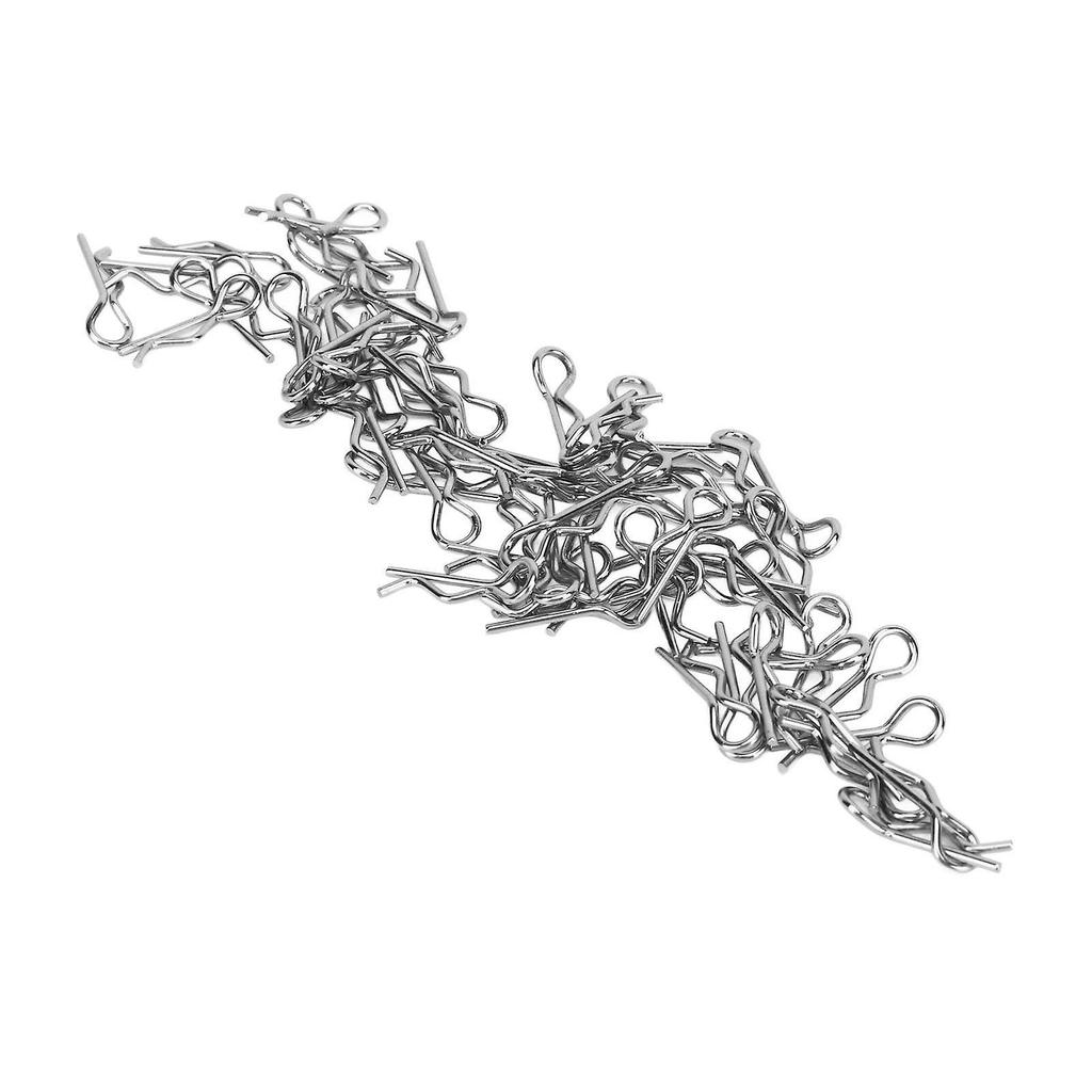 Qukaim RC Clip Pin RC Auto Karosserie Clip 60er Pack, 17 mm lang 1,0 mm Ø, Einfaches Entfernen und Einsetzen, Universell für 1/16 1/18 RC Auto LKW, Silber
