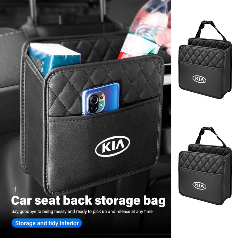 Multi Function PU Leather Car Seat Back Storage Bag Stowing For KIA Cerato Proceed Venga Stonic Picanto Sorento Stinger