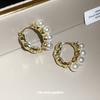 Pearl in the palm~ Delicate round pearl ear buckle light luxury high sense elegant earrings temperament princess style earrings women