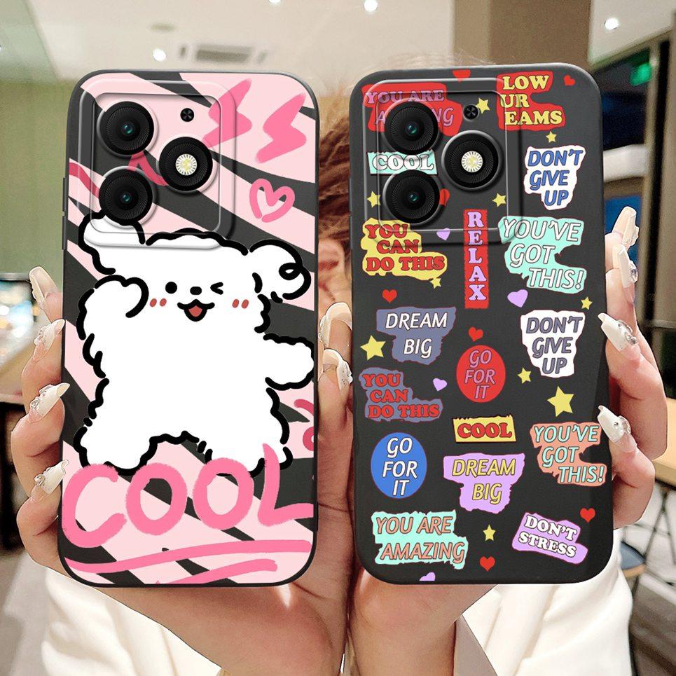 For Itel A50 Back Cover On ItelA50 A 50 Coque Funda Flower Butterfly 2024 New Women Fashion Phone Case Liquid Silicone Bumper