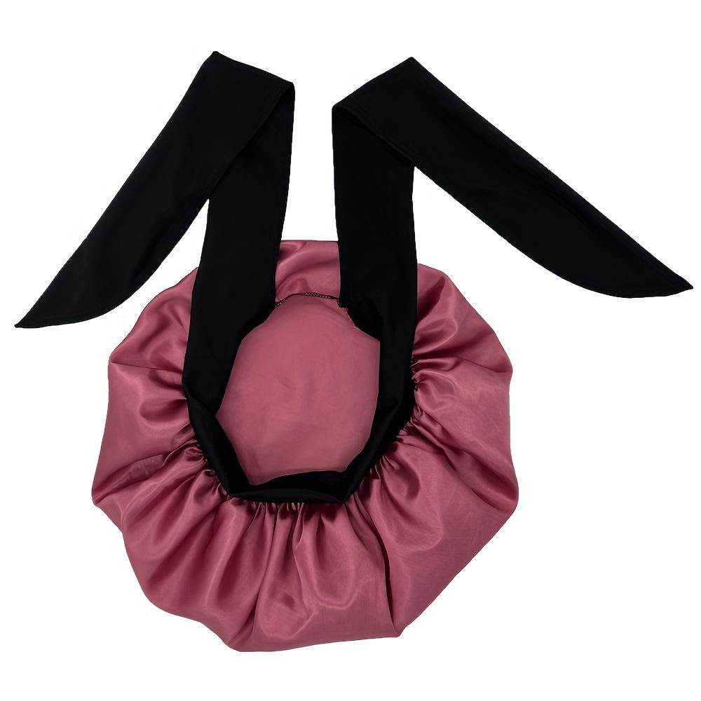 Satin Silky Bonnet With Adjustable Tie Band, Lightweight Sleeping Hair Cap For Women Men, Hair Care Night Bonnet