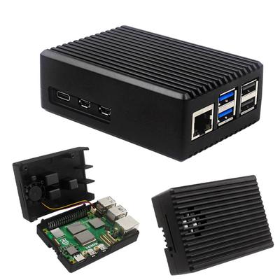 Gehäuse Kühlkörper Kühler Gehäuse mit Kühlkörperlüfter Gehäuse mit Lüfter Metallgehäuse Kühlgehäuse Passend für Raspberry Pi 5