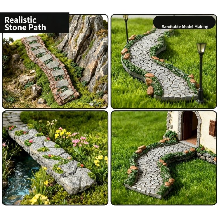 Aquariums Miniature Stone Trail Ornament That Repositions Easily in Small Planter Displays and Model Arrangements
