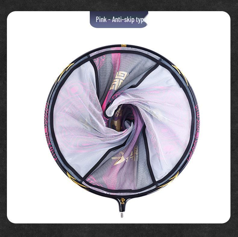 Black Pit Reinforced Quick-Dry Fishing Net: Anti-Jump & Anti-Hook Design with Integrated Ring.
