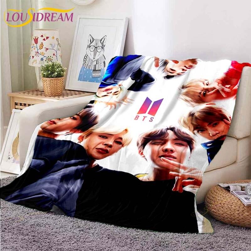 Newest Kpop Bangtan Boys Blanket Sofa Bed Blanket Super Soft Warm Blanket Cover Fleece Throw Blanket