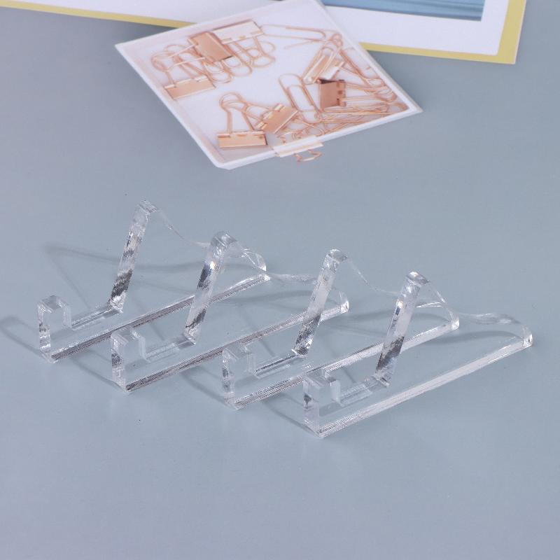 2Sets Transparent Acrylic Photo Frame Stand,Display Cabinet Base Stand,Medal Certificate Desktop Ornament Decoration,Photo Frame small