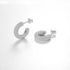 ANDYWEN 925 Sterling Silver Clear Zircon Pave Hoops Huggies Women Earring Piercing 2023 Women Wedding Crystal Fine Jewelry