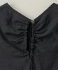 MAKE A TOAST Back Shirred Sleeveless Blouse Dark Gray Mbesto006Dg