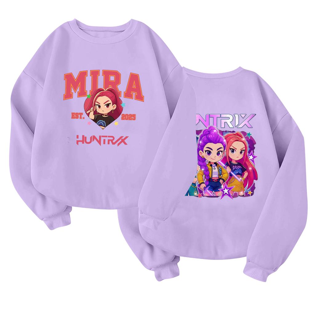 Children's Fashionable Lightweight Long-sleeved Round Neck Pullover With Pockets Printed Pullover