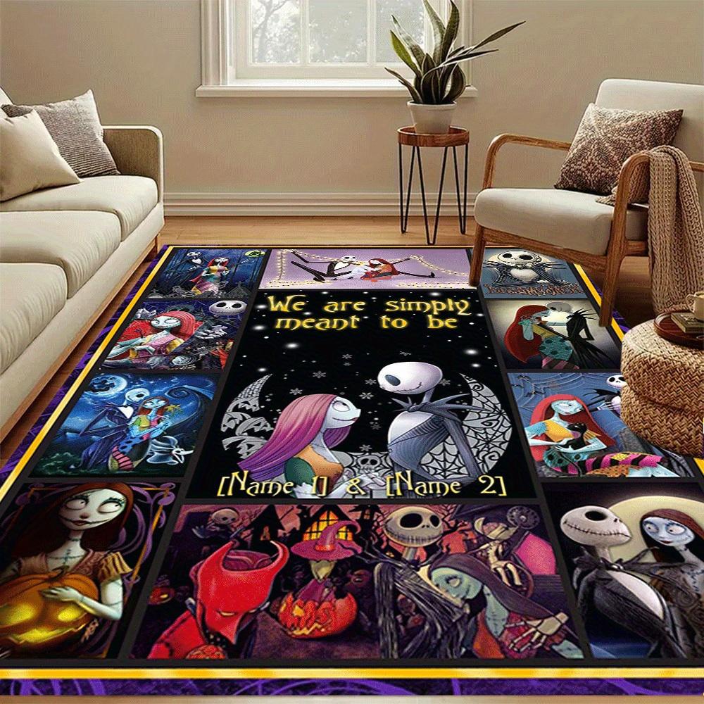 1pc The Nightmare Before Christmas Carpet Area Rug, Bedroom, and Playroom - Durable, Stain-Resistant, and Easy To Clean, Living Room, Laundr