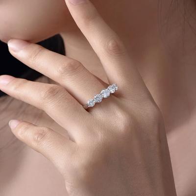 3.6ct D ფერის მოისანიტის ბეჭდები ქალებისთვის საქორწილო სამკაულები Gra 925 სტერლინგის მოოქროვილი 18k თეთრი ოქროს Eternity