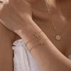 Qiong Yao 18K Gold Zircon Snowflake Bracelet - Super Shiny, Non-fading Titanium Steel Jewelry for Women