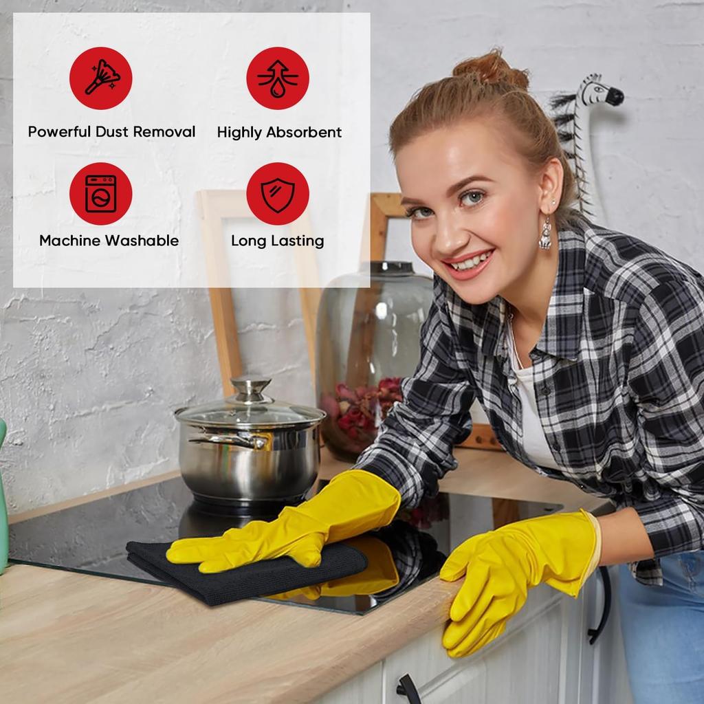 AIDEA Microfiber Cleaning Cloth 12 Pack, Microfiber Towels For Cars, Soft & Absorbent Cleaning Rags, Premium Lint Free Shop Towels For House,