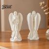 Angel Desktop Figurine 3D Printed Statue Vintage Desk Ornament with Flowing Robe & Decorative Wing Matte Finish Art Sculpture for Bookshelf