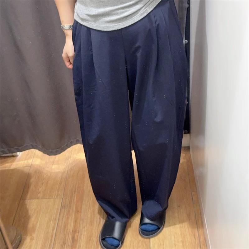 

Women s Japanese Style Wide Leg Stretch Pants - Sun Protection, Cool Feel, Casual Wear for Spring/Summer 2025 L темно-синий