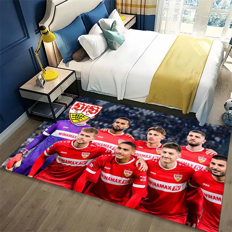 VfB Stuttgart Football Team Group Portrait Print Area Rug Non‑Slip Rectangular Floor Mat Soccer Fan Gaming Decor