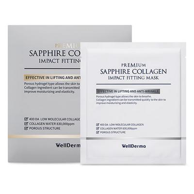 WellDerma Premium Sapphire Collagen Impact מסיכת פיטינג 25 גרם, 4 יחידות, יחידה אחת
