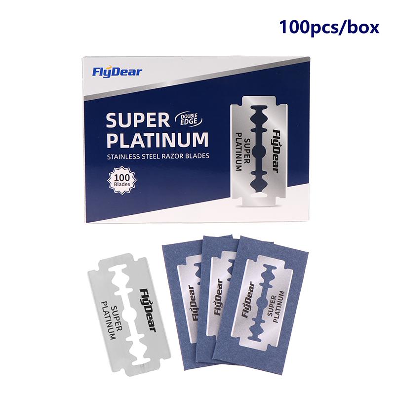 100 Pcs Stainless Steel Razor Blade Old-Ed Manual Double-Sided Razor Blade Hairdressing Barber Shop Tools