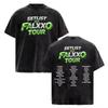 T-shirt Vintage Lavata Rapper Feid Ferxxo Tour 2026 Abbigliamento Uomo Moda High Street T-shirt Leggera e Traspirante per Outfit Estivi Freschi
