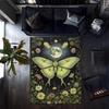Luna Moth Rug Mystic Butterfly Rug Moonlit Floral Decor Living Room Rugs Floral Home Decor Garden Rug Gothic Floral Decoration