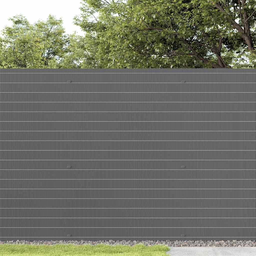 Double Sided Garden Fence Gray 1.8 X 5 M PVC