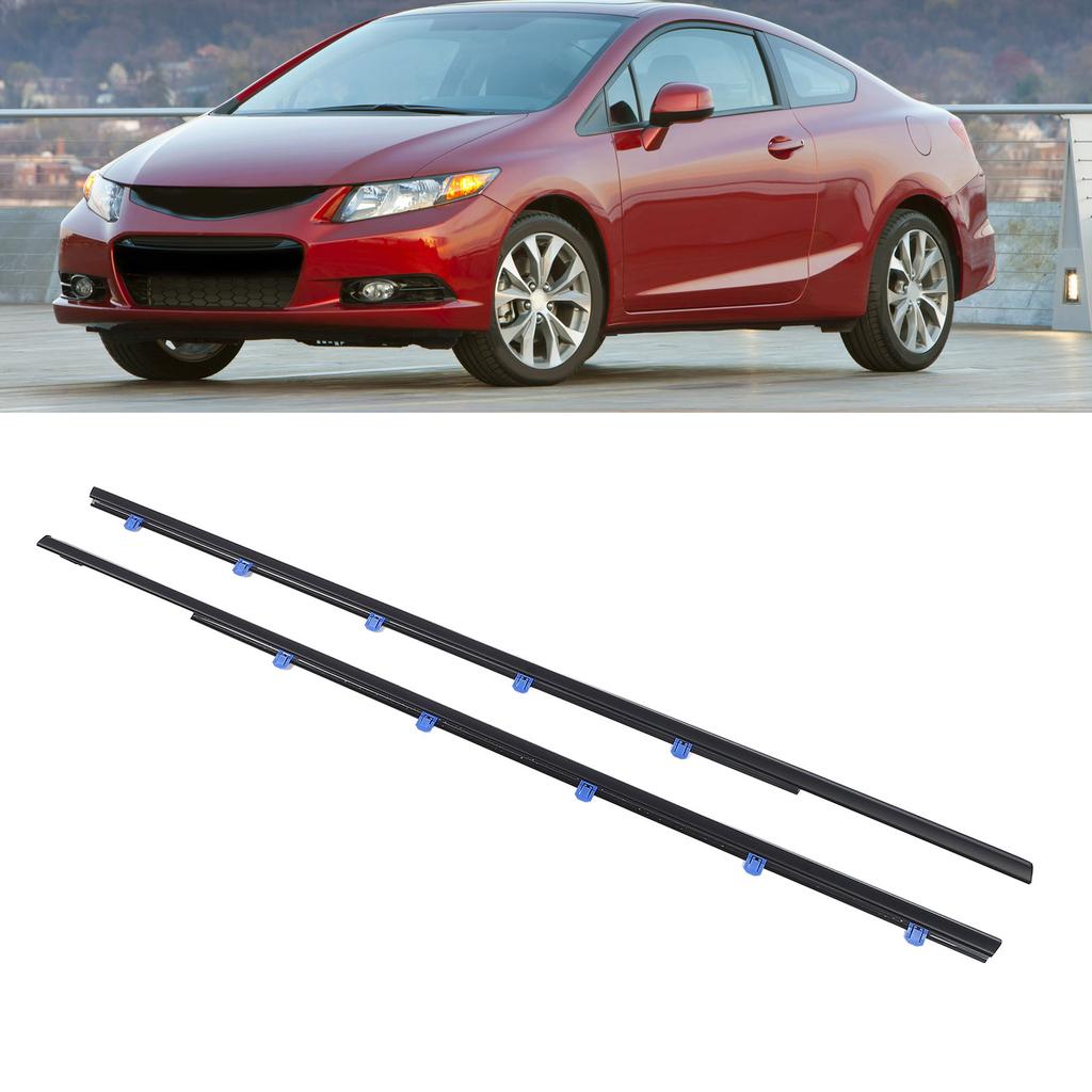 1 Pair Window Belt Weatherstrip 72410TS8A01 Rubber Car Window Seal Strip for Civic Coupe 2D 2011 to 2015