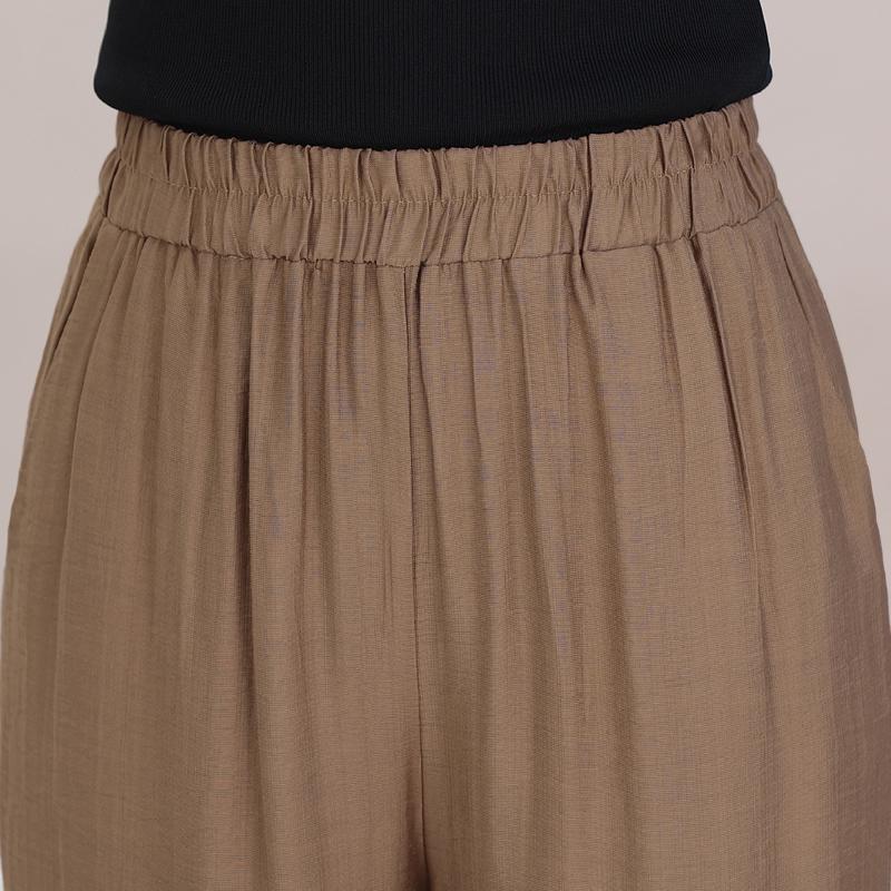 Summer High Waist Wide Leg Pants Women Clothes Casual Elastic Waist Plus Size Black Pants