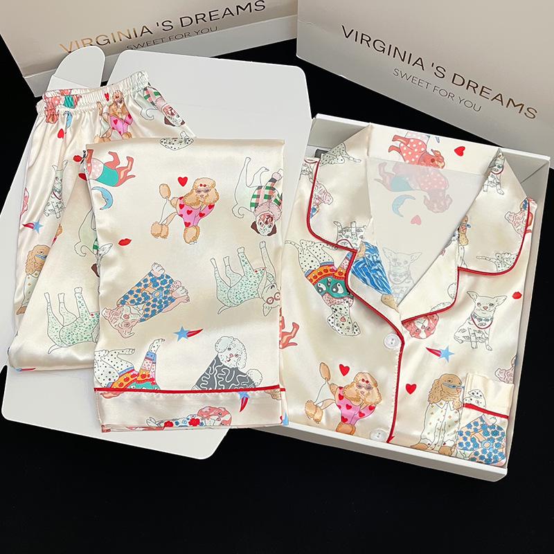 Cute Animal Pajamas for Women – Spring/Summer Cartoon Long Sleeve Loungewear