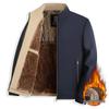 Winter Fleece-Lined Dad's Jacket - Warm Stand-Up Collar for Middle-Aged & Elderly Men, Grandpa Style