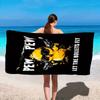 Cartoon Printed Letters Oversized Beach Towel, Digital Print Microfiber for Swimming Yoga