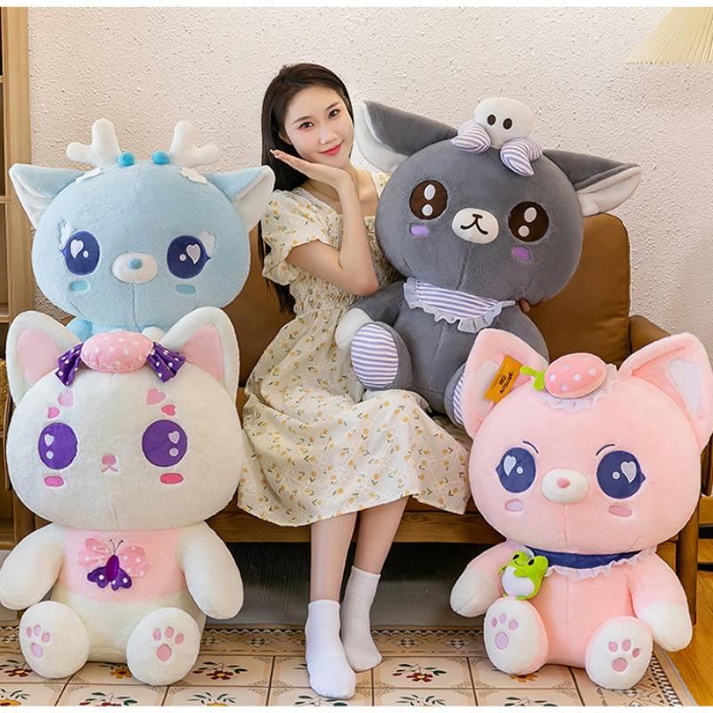 Cute Cartoon Plush Animal Doll For Girls With Soft Pp Cotton Filling