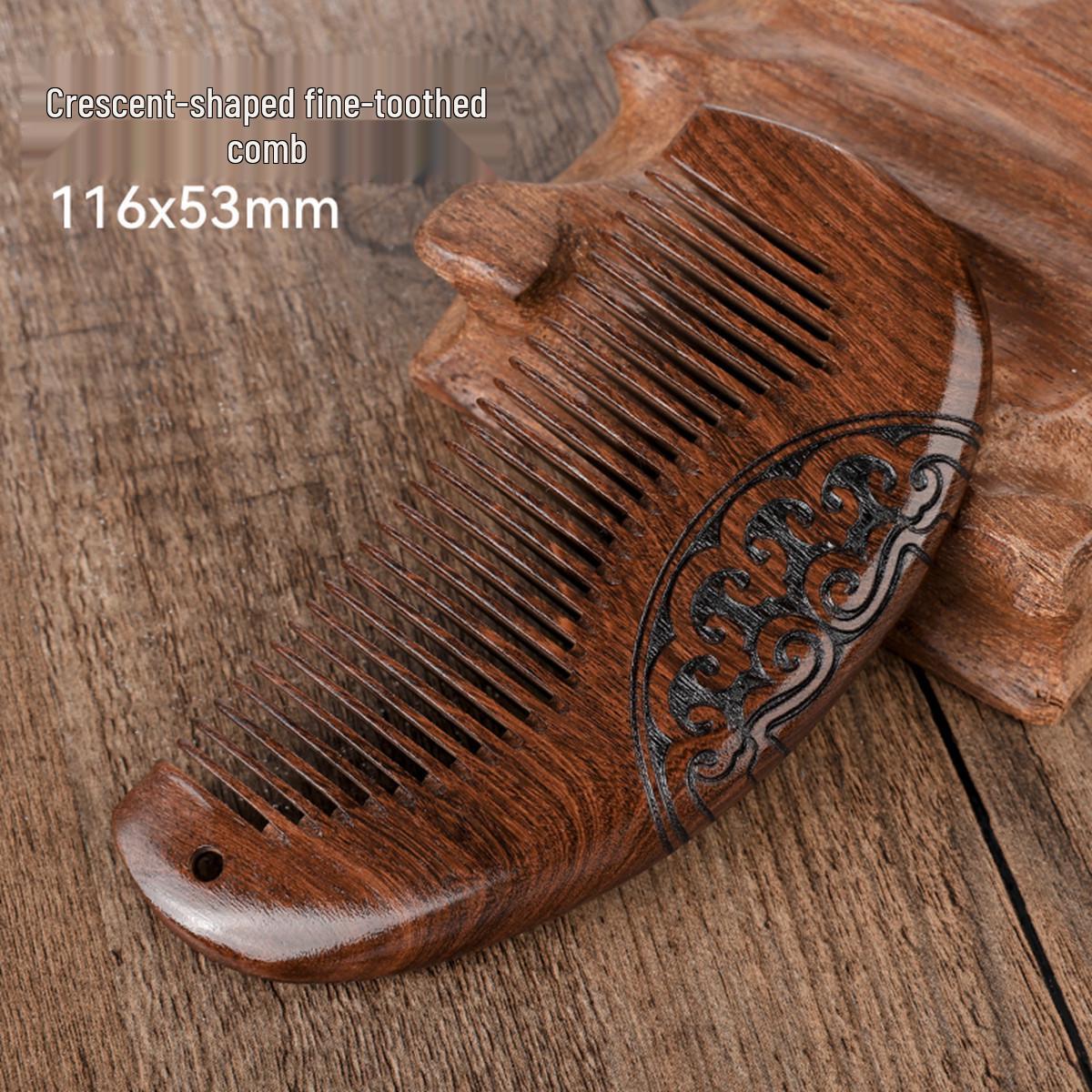 

Гребень для массажа из сандалового дерева ручной работы, расписанный золотом - Идеальный подарок для девушки