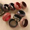 Retro breites Holzarmband - Chinesischer ethnischer Stil Handring - Holzschnitzerei Armband
