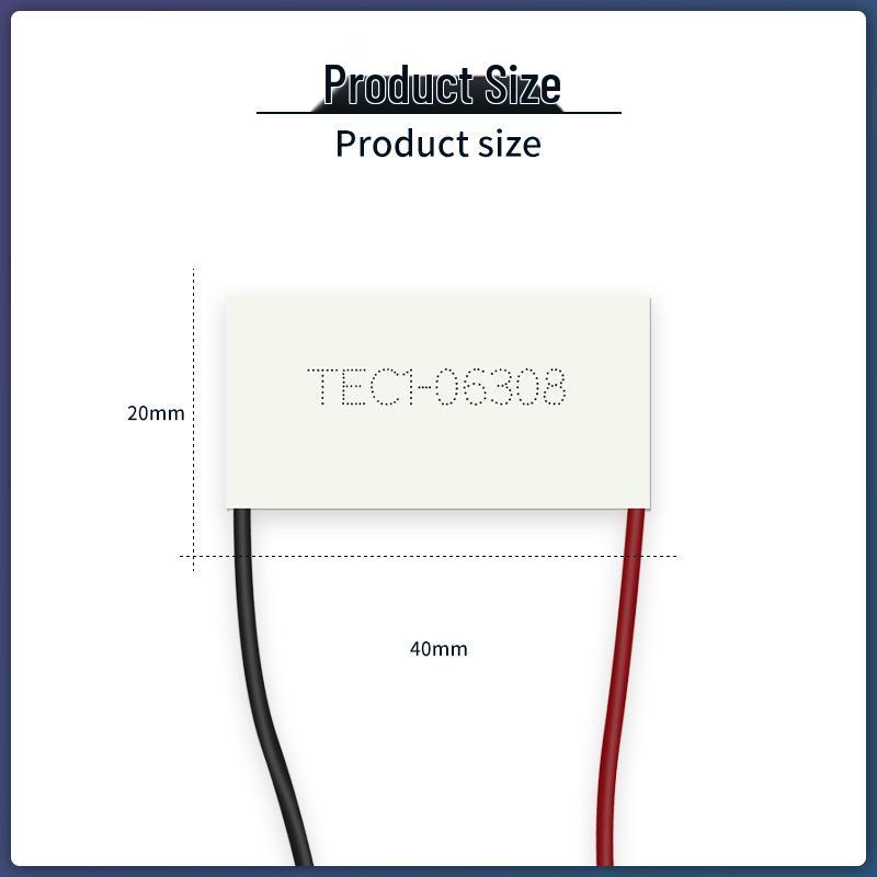 20x40mm Rectangular TEC1-06308 Peltier Cooler for Beauty Devices – Hair Removal Cold/Hot Sheet, 7.4V 8A.