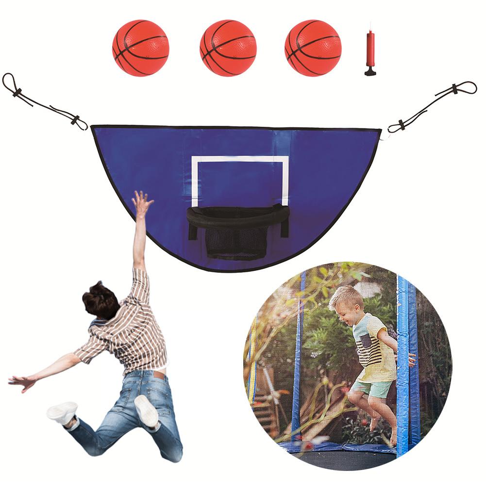 

Trampoline Basketball Hoop PVC Mini Basketball Hoop with Breakaway Rim Trampoline Basketball Goal for Indoor Outdoor Dunking