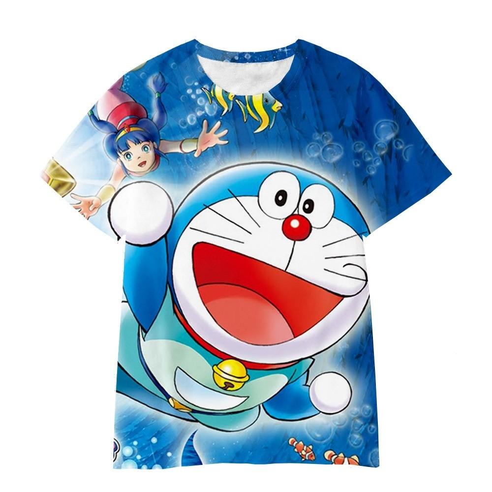 

Дитяча футболка з 3D цифровим принтом Doraemon, підходить для щоденного повсякденного носіння хлопчиками, з коротким рукавом, нова на 2025 рік 130