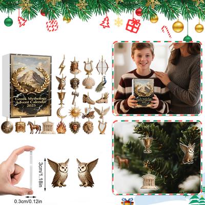 2D Flat Acrylic Mystery Box 24pcs Pendant With Airplane Box Funny Christmas Countdown Calendar