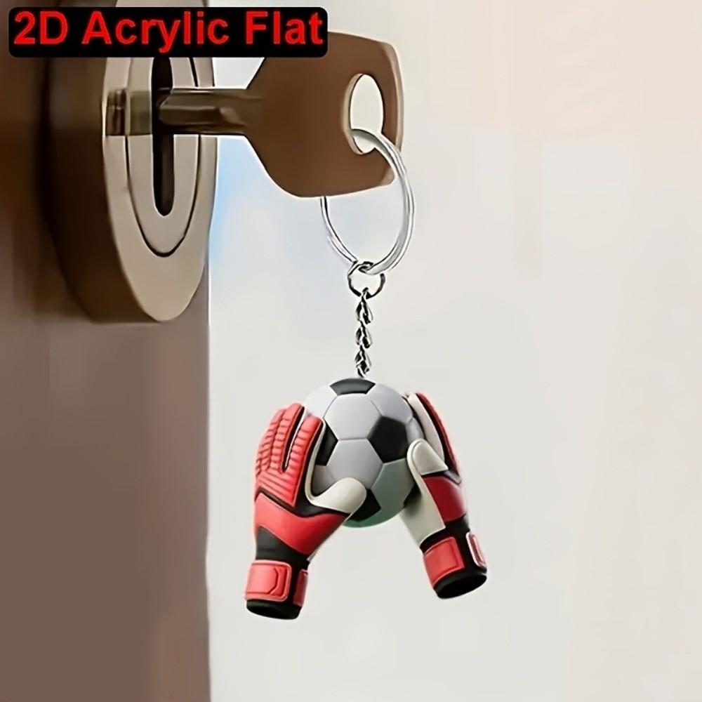 2D Flat Bag Hanging Pendant Car Keyring OrnamentsA Football Keychain Friendship